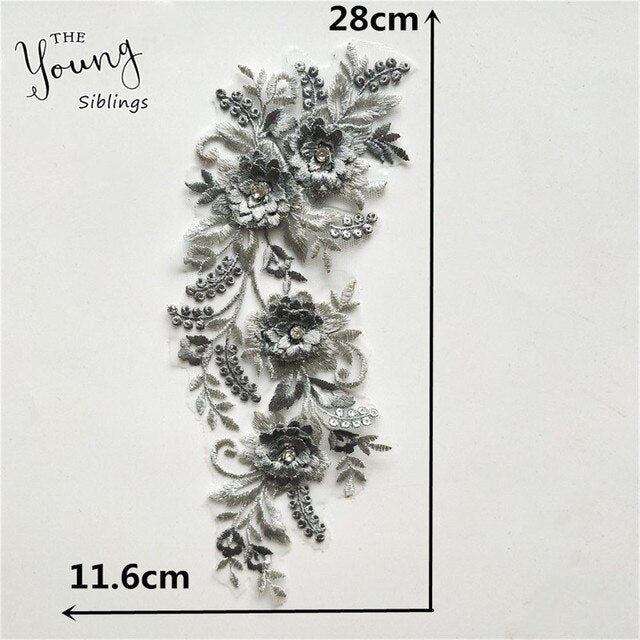 Medium 3D Metallic Small Flowers - 3D#54 - 5 Colours