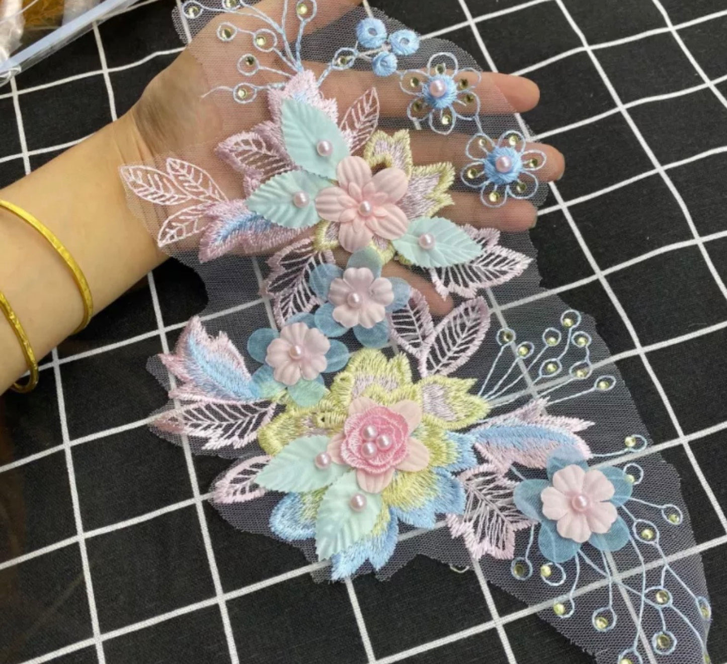 Romantic Flowers - Pink and Green Med
