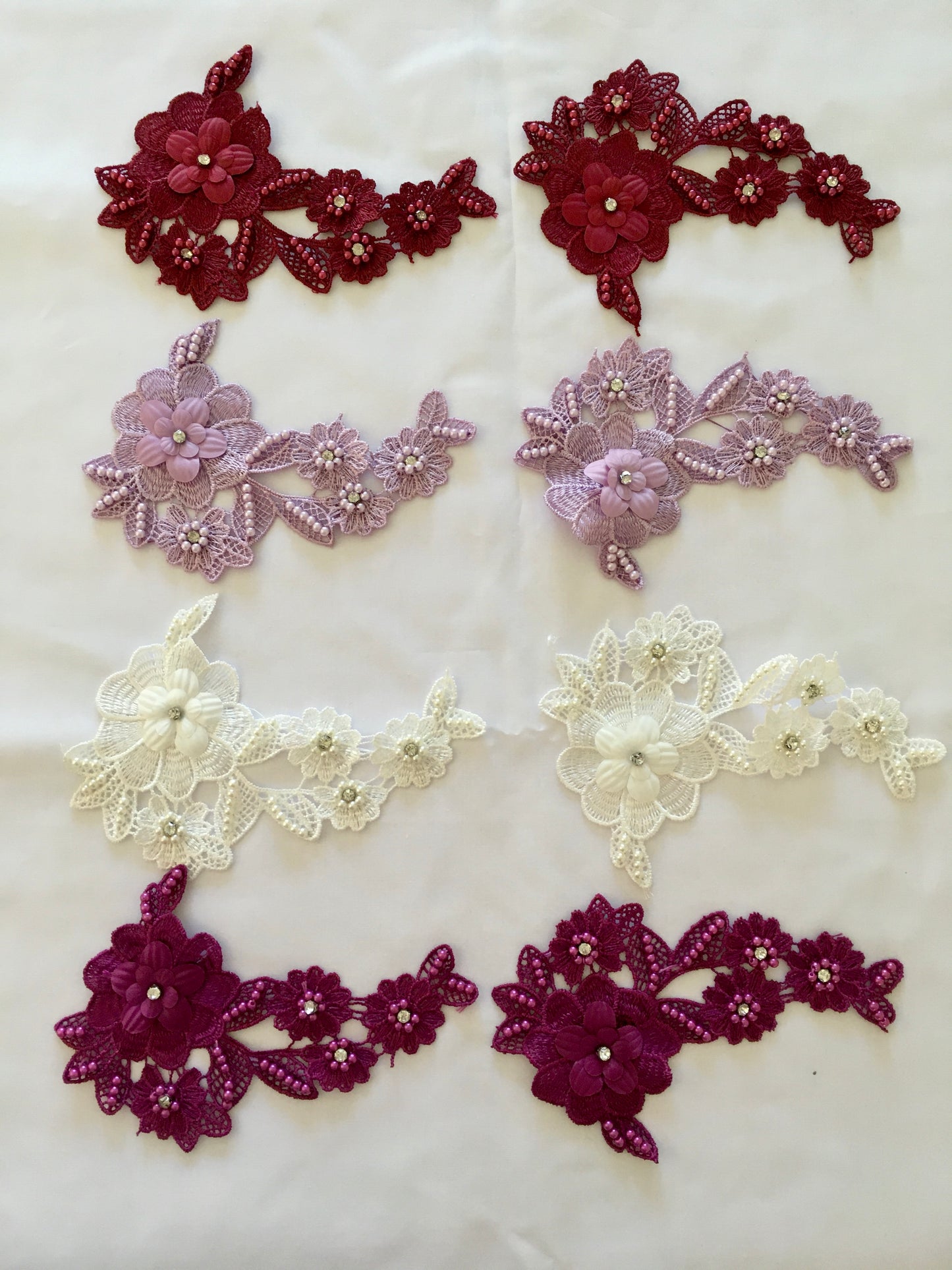 3D Flowers with Pearls SML - 3D#62 - 8 Colours