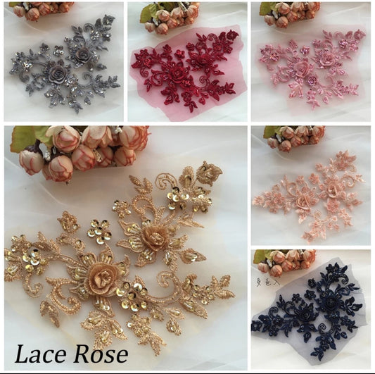Beaded Flower Applique - BL#1 - 9 Colours