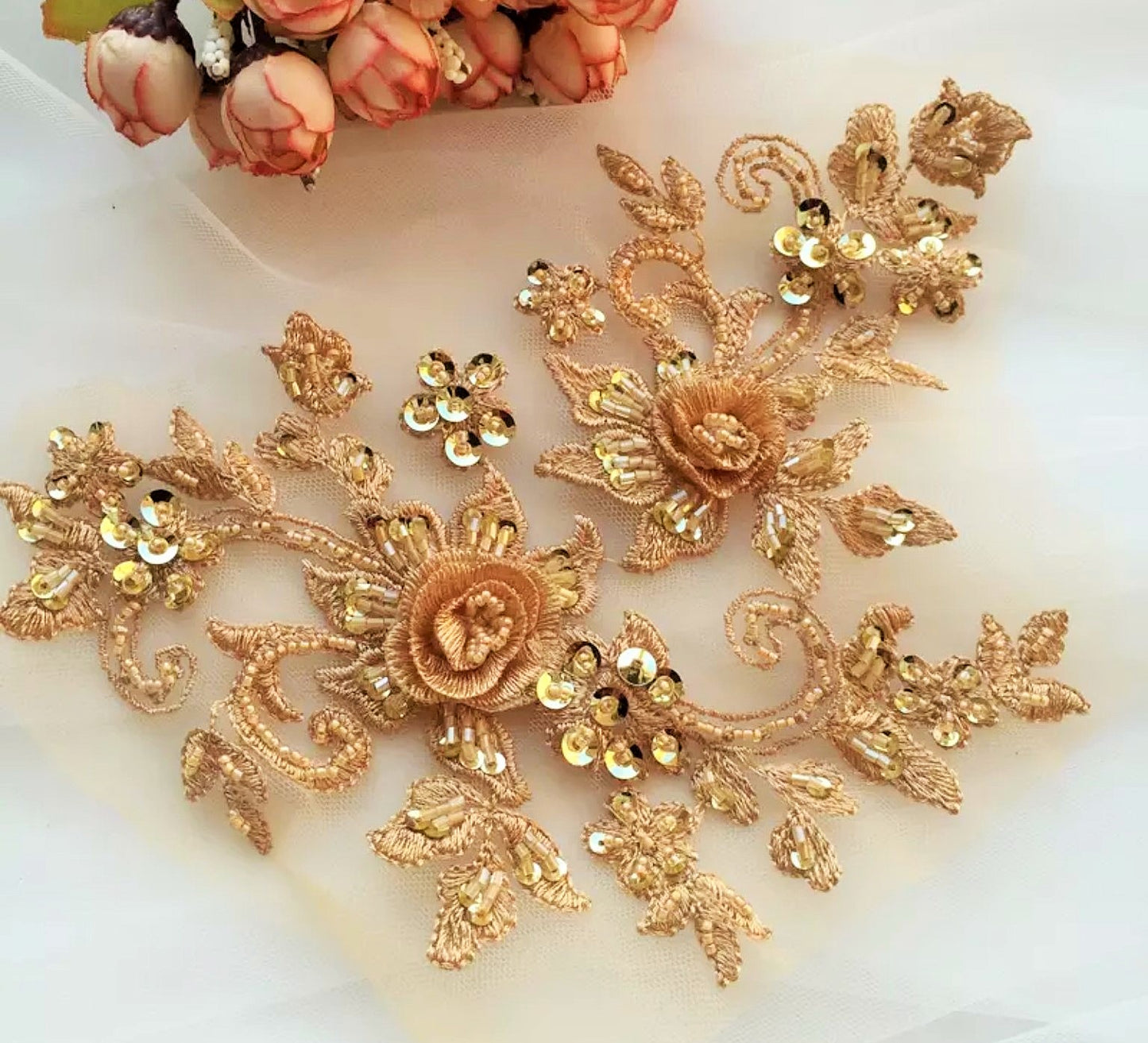 Beaded Flower Applique - BL#1 - 9 Colours