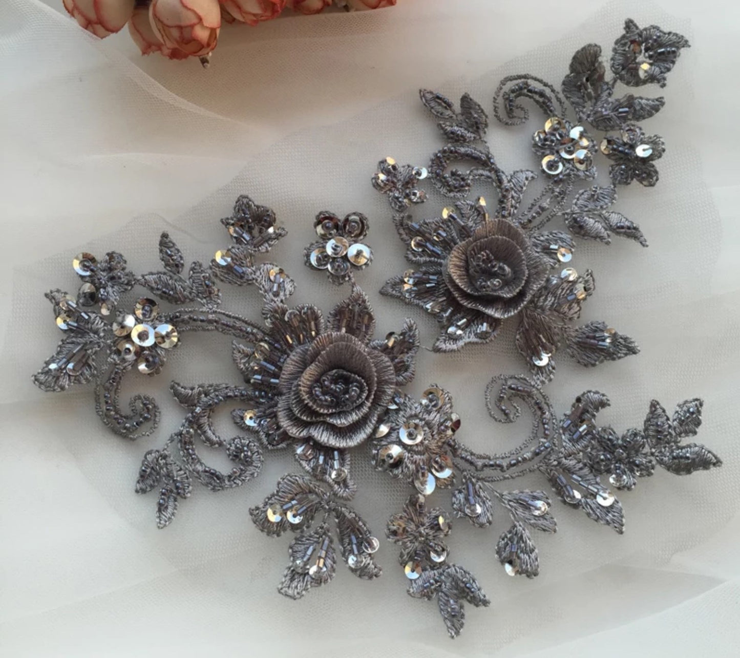 Beaded Flower Applique - BL#1 - 9 Colours