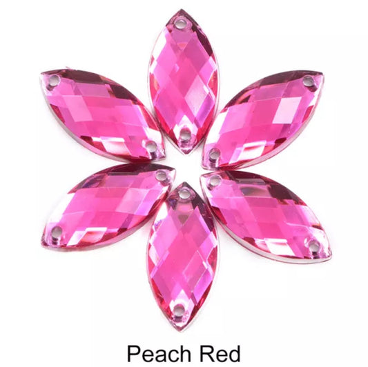 Peach Red Navette - Acrylic