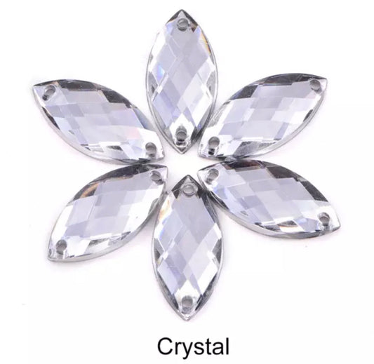 Clear Crystal Navette - Acrylic