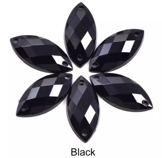 Jet Black Navette - Acrylic