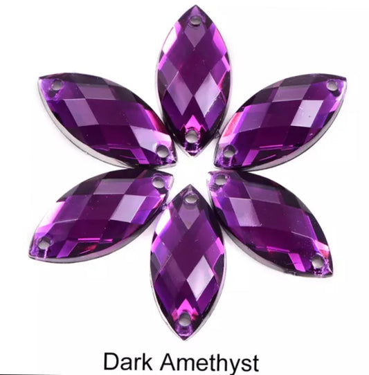 Dark Ameythst Navette - Acrylic