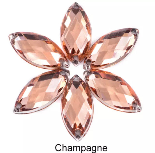 Champagne/Light Peach Navette - Acrylic
