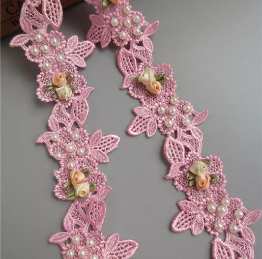 Pearl Flower Trim- Pink #PFT1