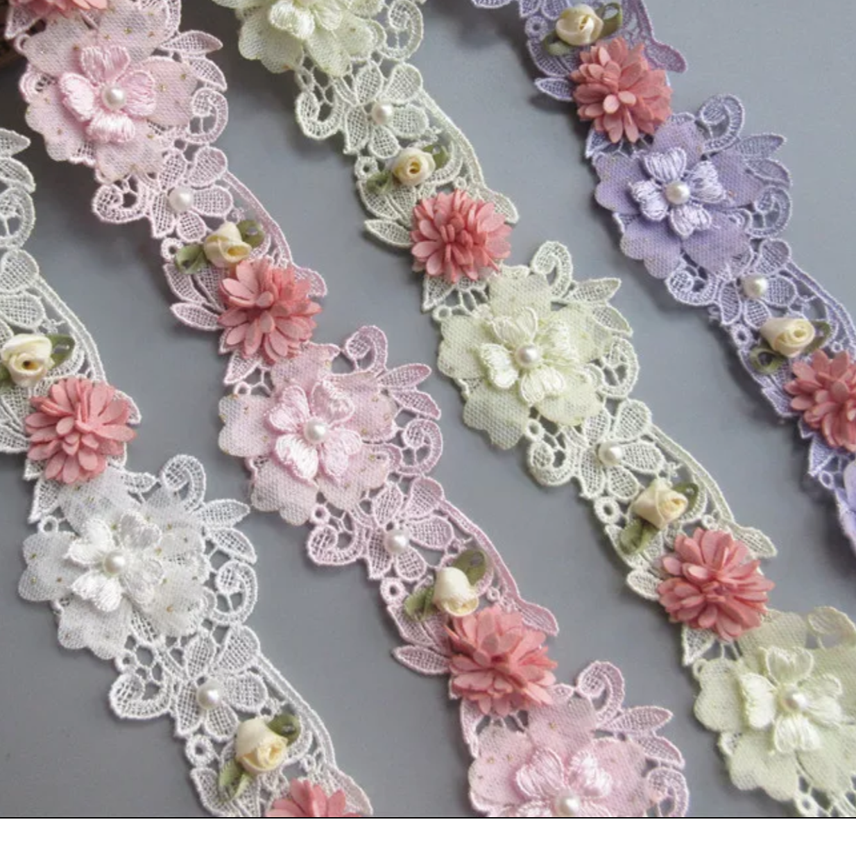 Cream Flower Trim - #CFT1