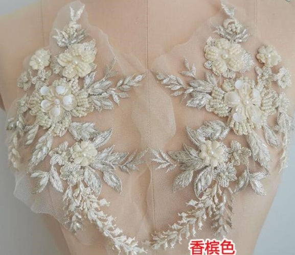 Beaded Flower Applique - BL#2 - 8 Colours