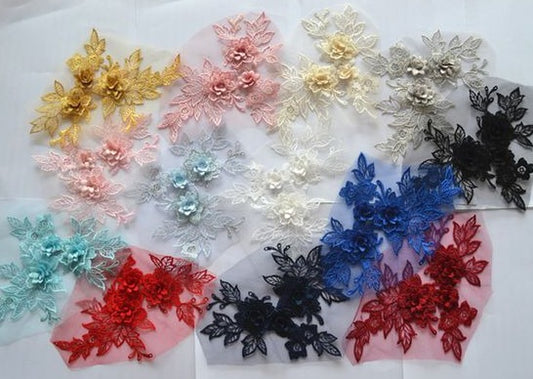 Delicate 3D Flowers SML- 3D#61 -15 Colours