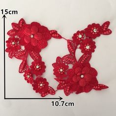 3D Flowers with Pearls SML - 3D#62 - 8 Colours