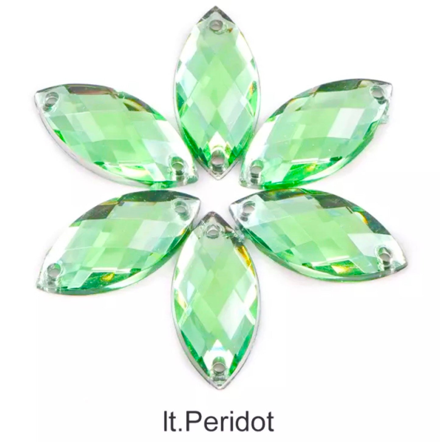 Light Peridot Navette - Acrylic