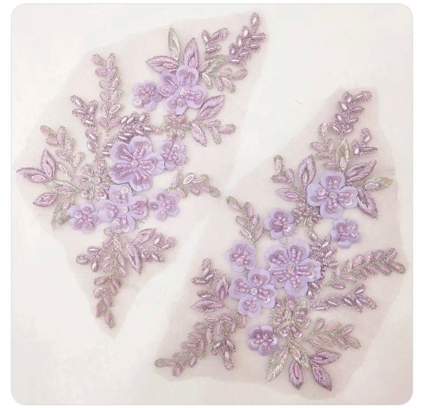 Beaded Flower Applique #4