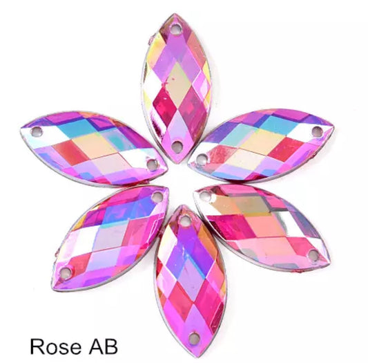 Rose AB Navette - Acrylic