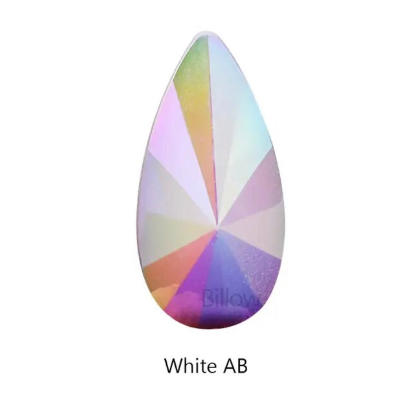 Teardrop Acrylic Jelly White AB