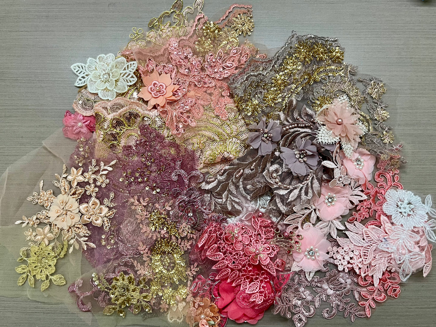 Lace Remnants -Peach Pink