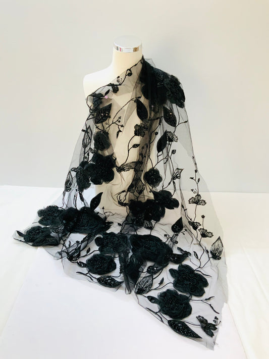 Large Roses -Black