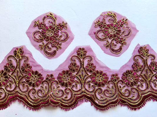 Lily Lace Border - Plum