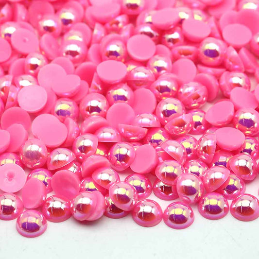 Peach Pink AB - 1/2 Pearls