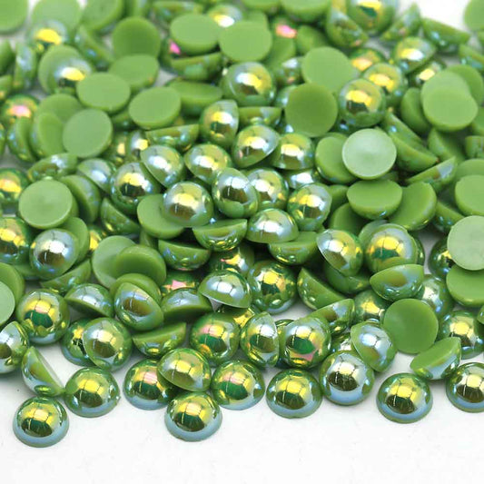 Olive Green AB  - 1/2 Pearls