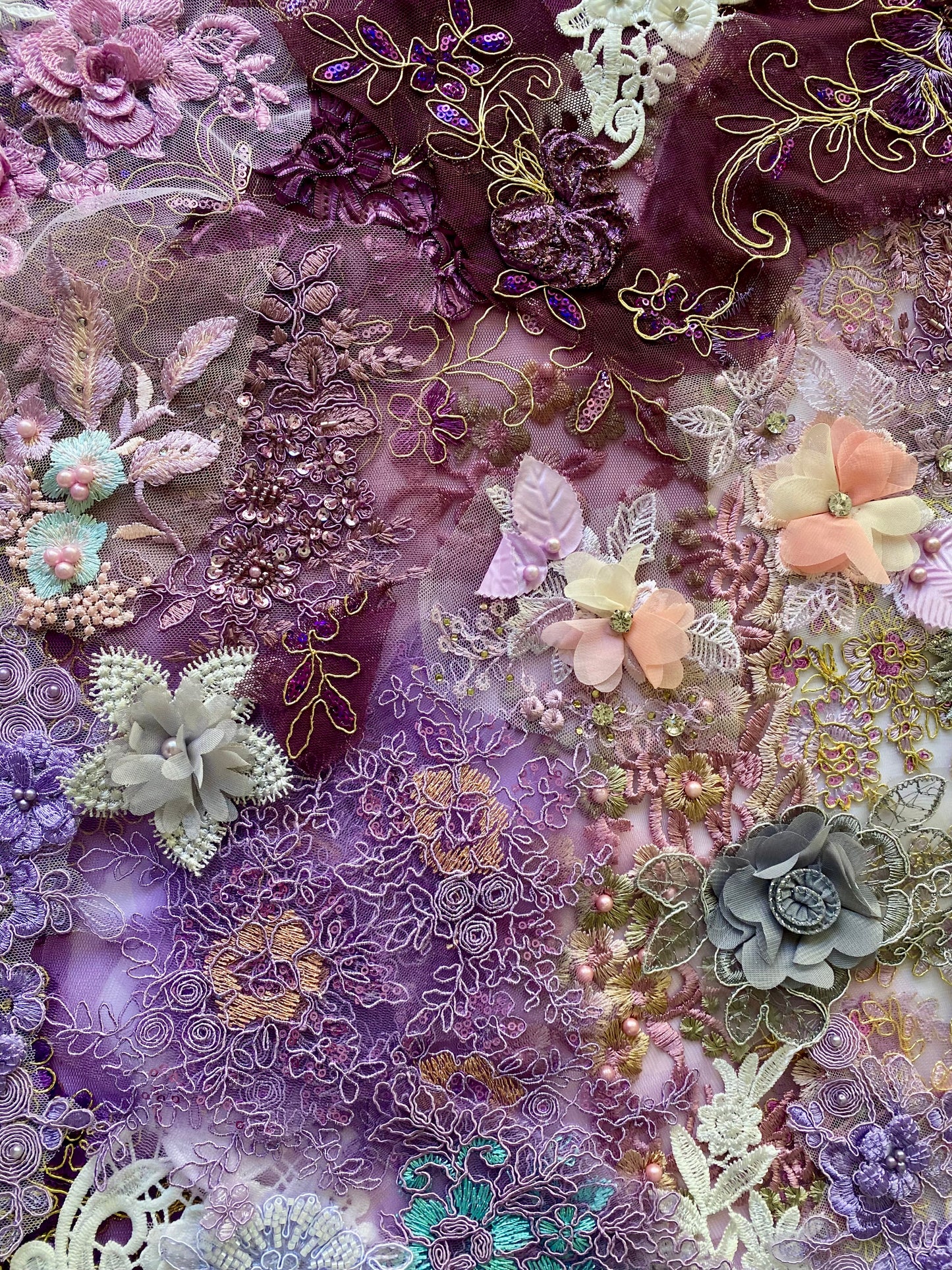 Lace Remnants -Purple and Lilac Mix