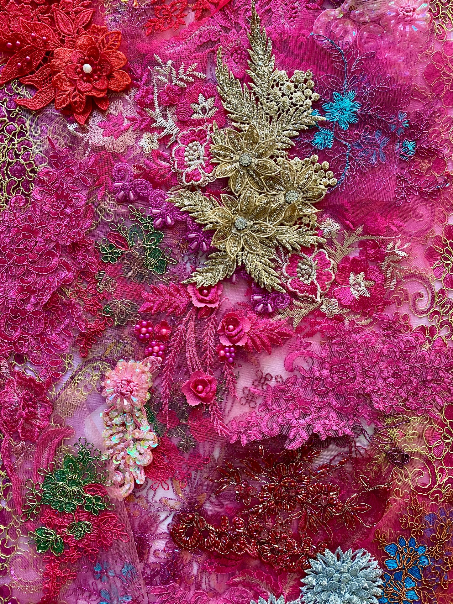 Lace Remnants -Dark Pink Mix