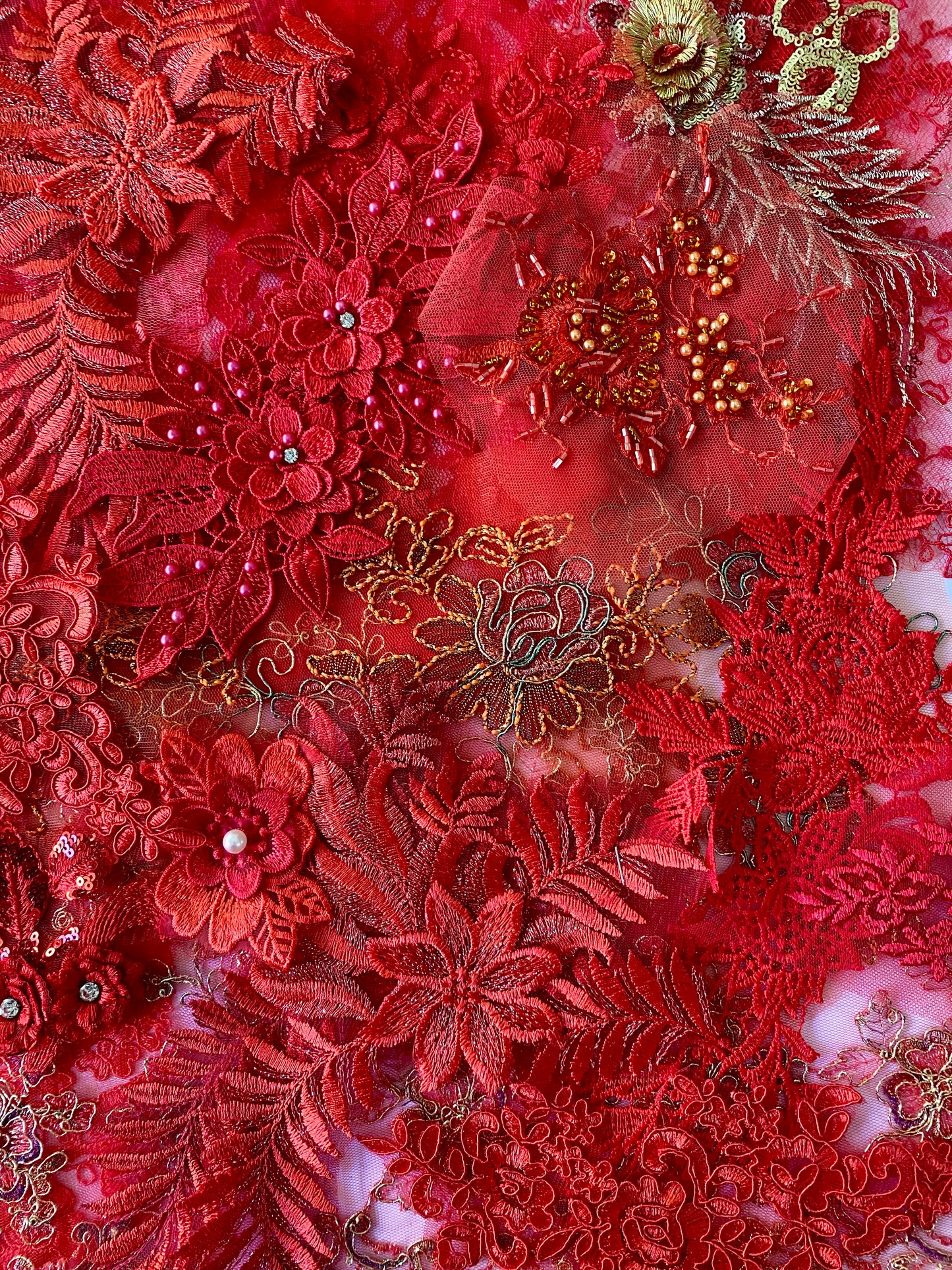 Lace Remnants -Red Mix
