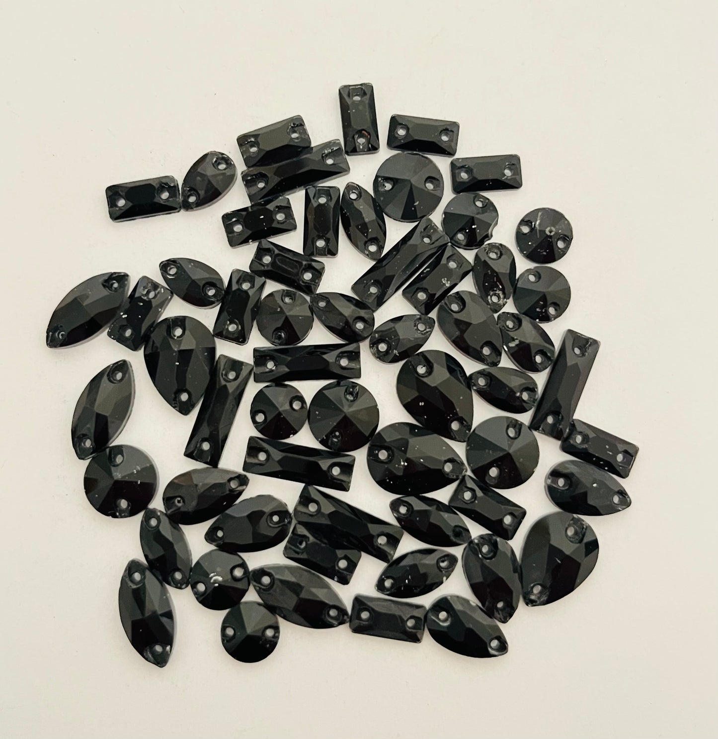 Jet Black - Mixed Glass Shapes