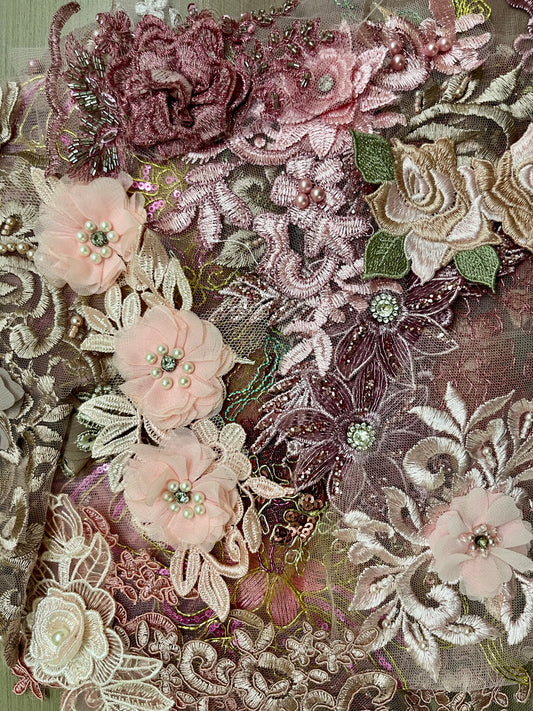 Lace Remnants -Dusky Pink