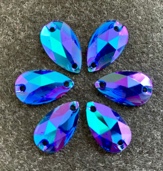 Teardrop Acrylic Sew On - Sapphire AB