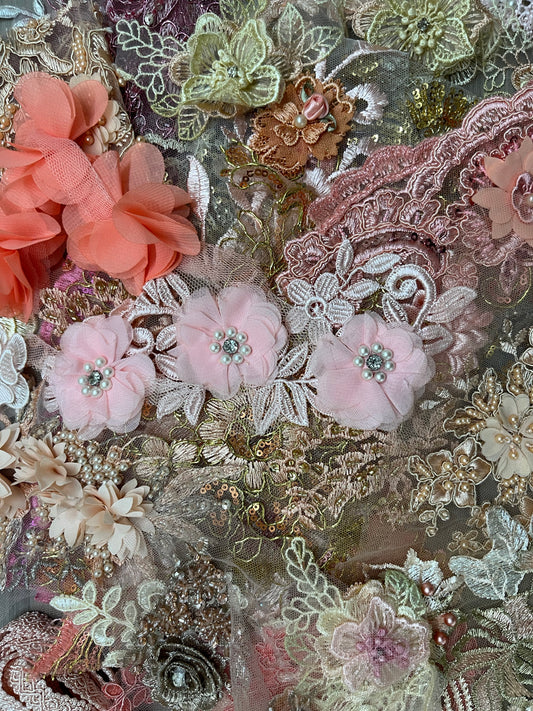 Lace Remnants -Peach Pink