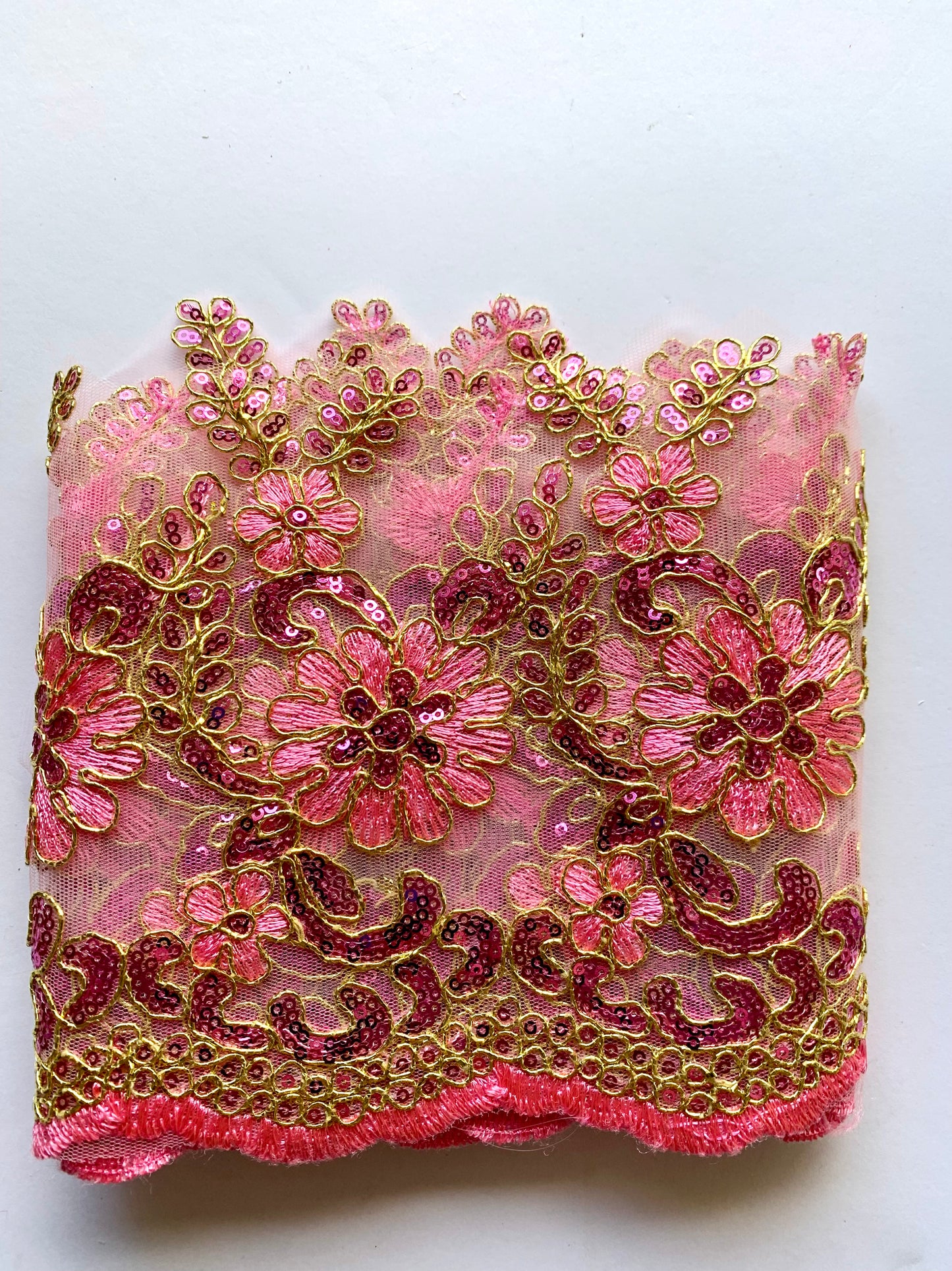 Posy Lace Border - Pink