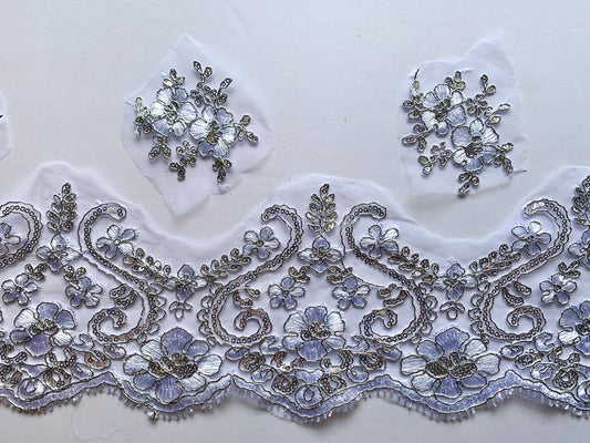 Bella Lace Border - White