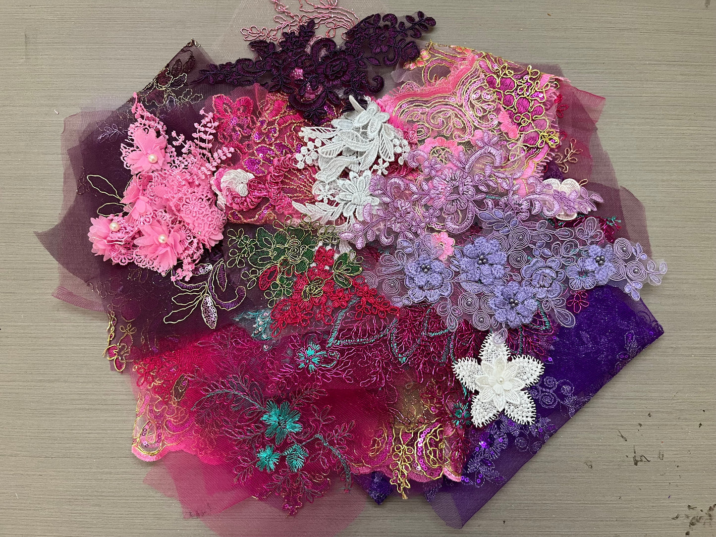 Lace Remnants -Pink Purple