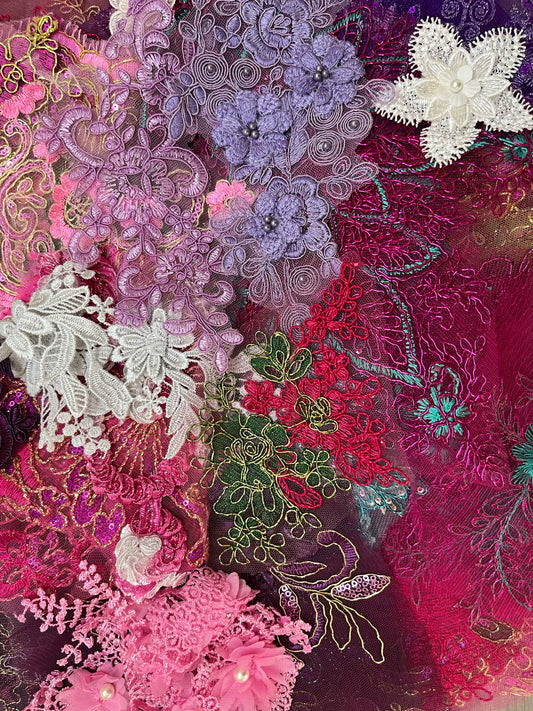 Lace Remnants -Pink Purple