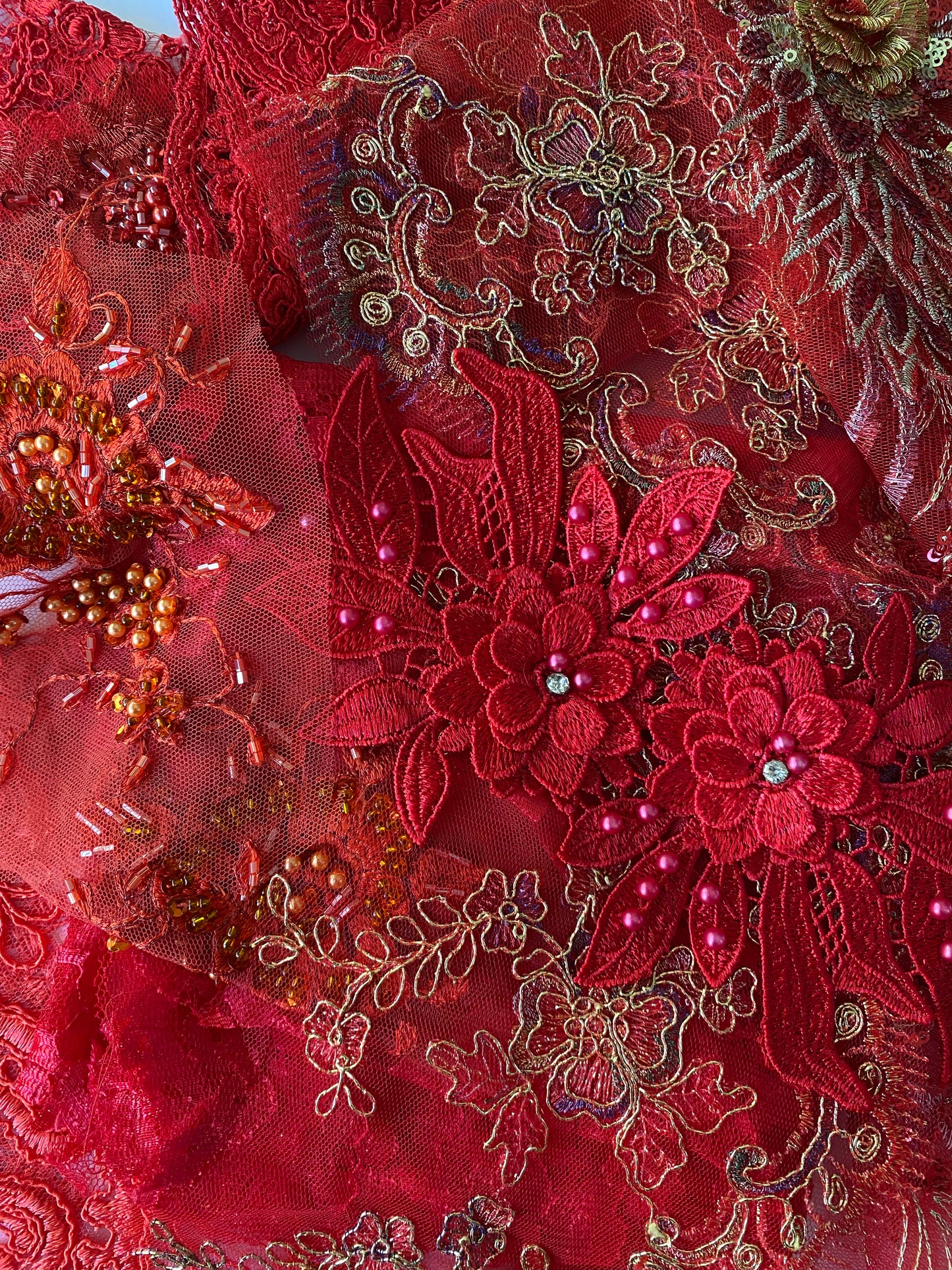 Lace Remnants -Red Mix