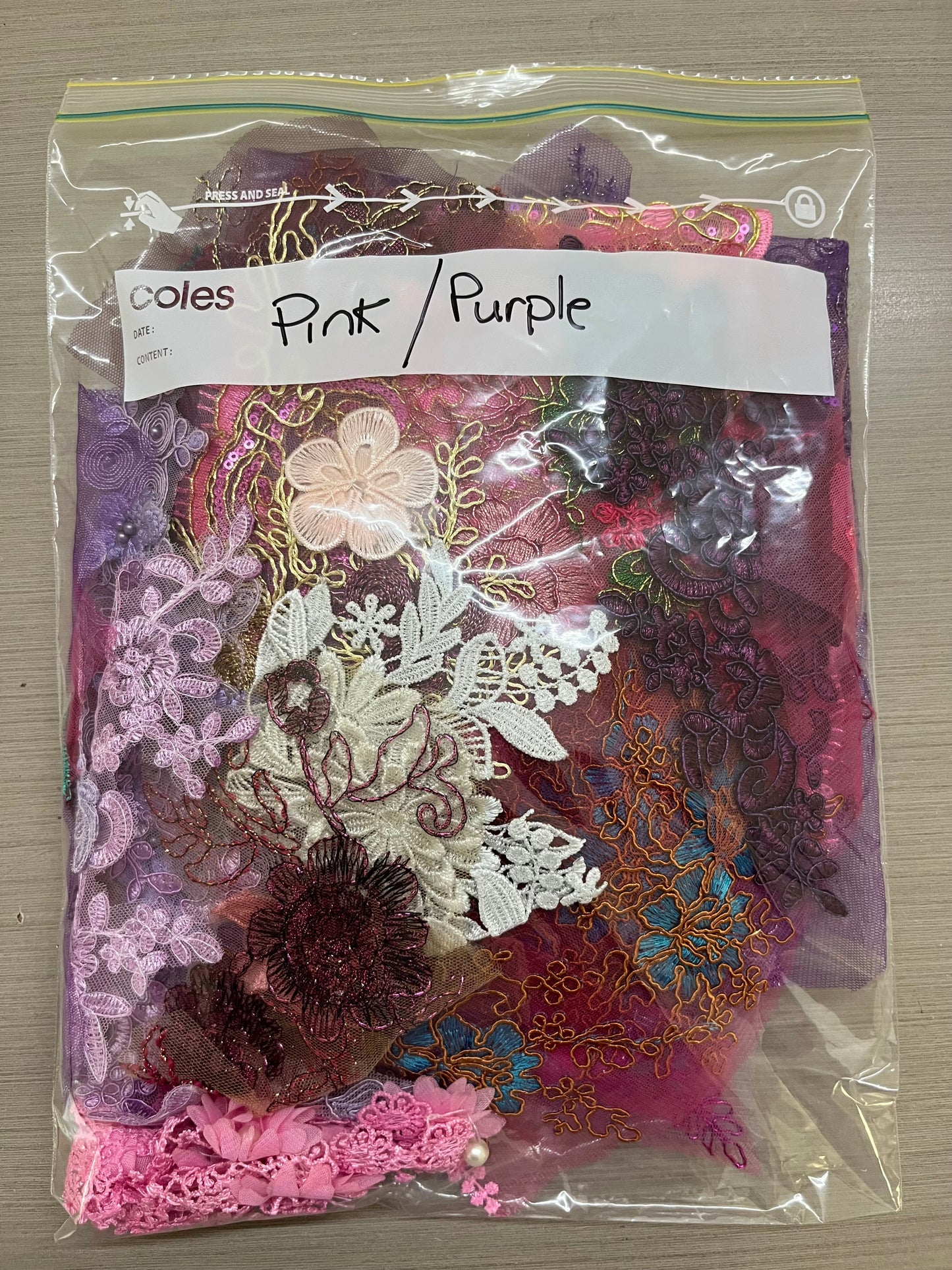 Lace Remnants -Pink Purple