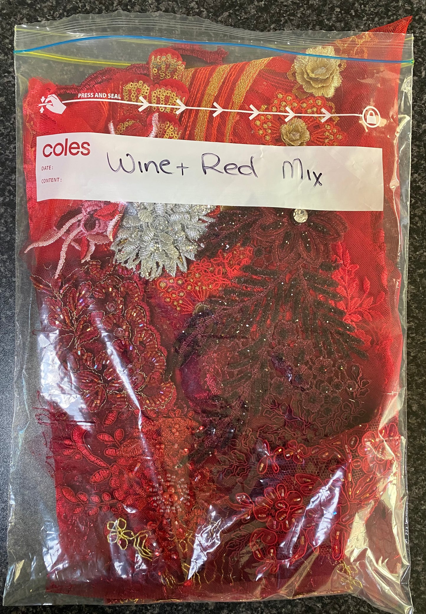 Lace Remnants -Wine and Red Mix