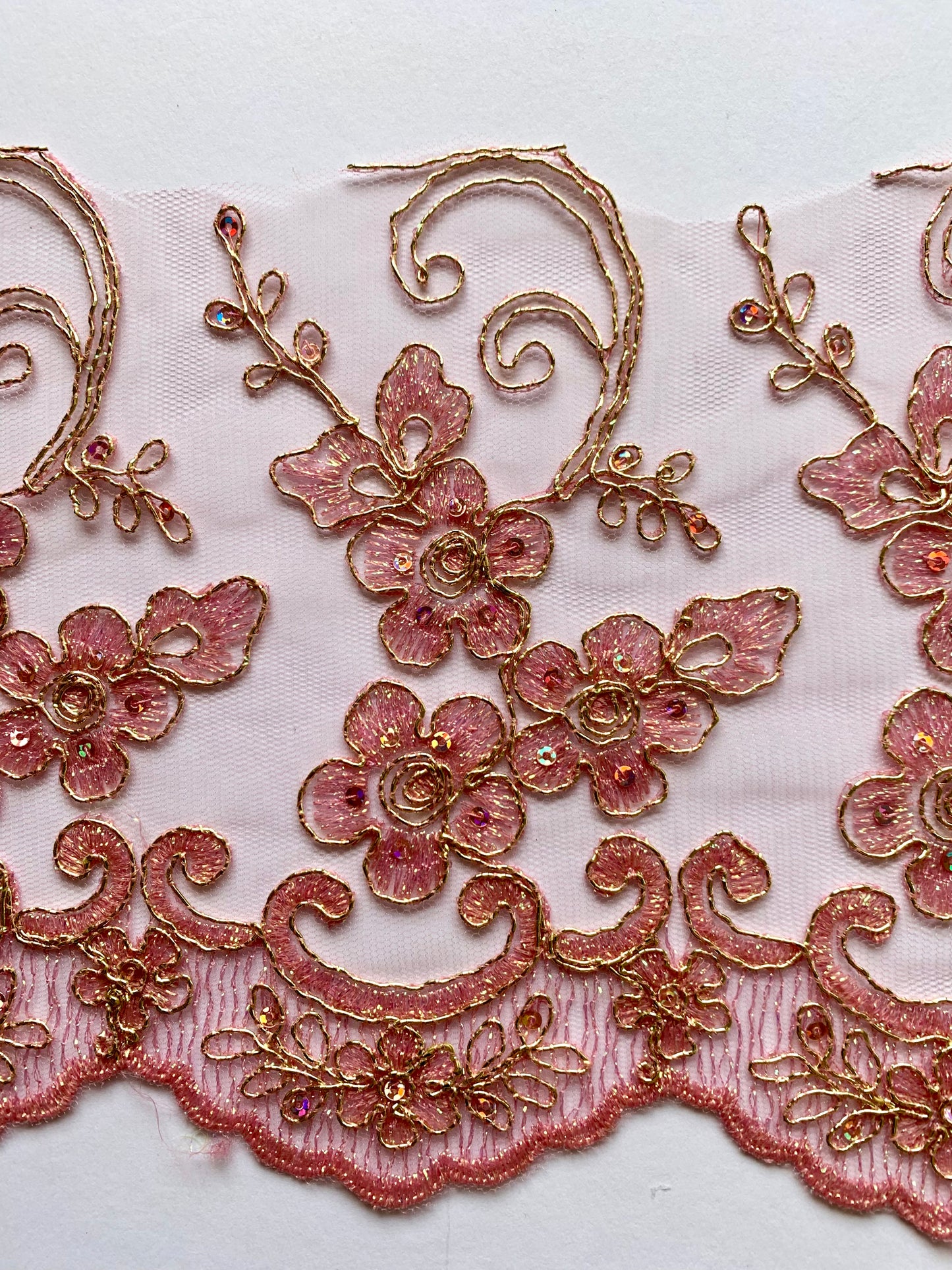 Daisy Lace Border - Dusky Pink