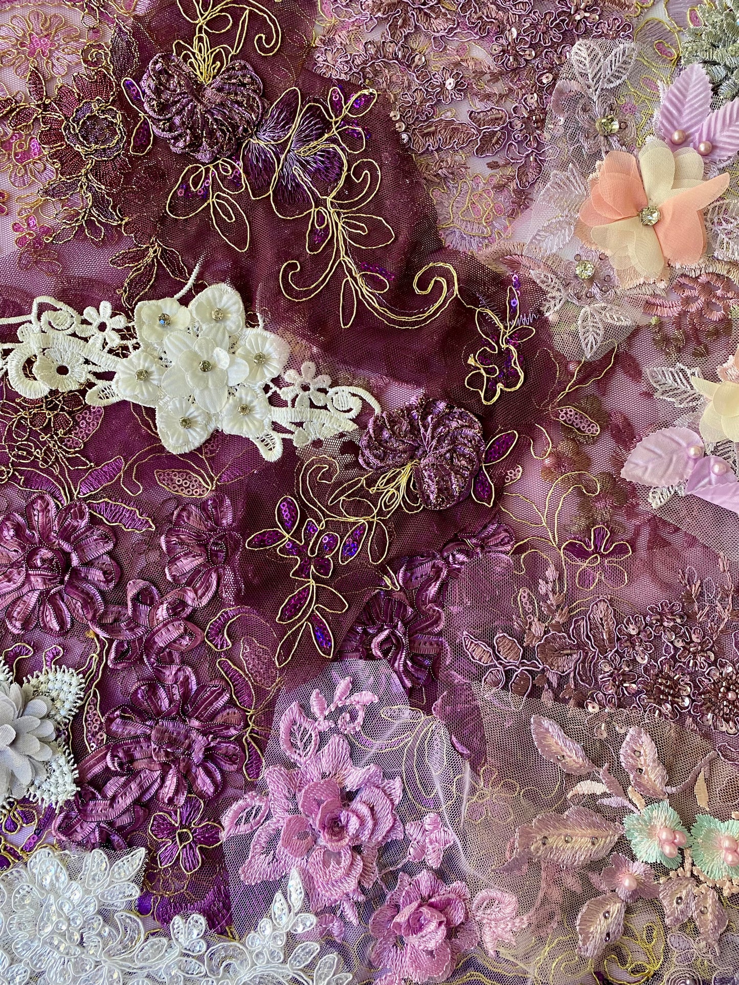 Lace Remnants -Purple and Lilac Mix