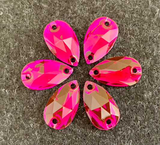 Teardrop Acrylic Sew On - Dark Rose