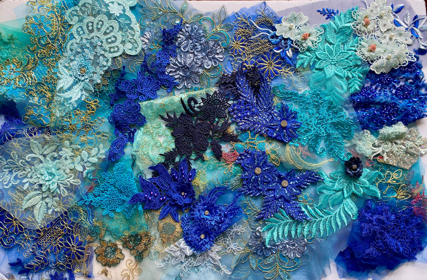 Lace Remnants -Blue Mix