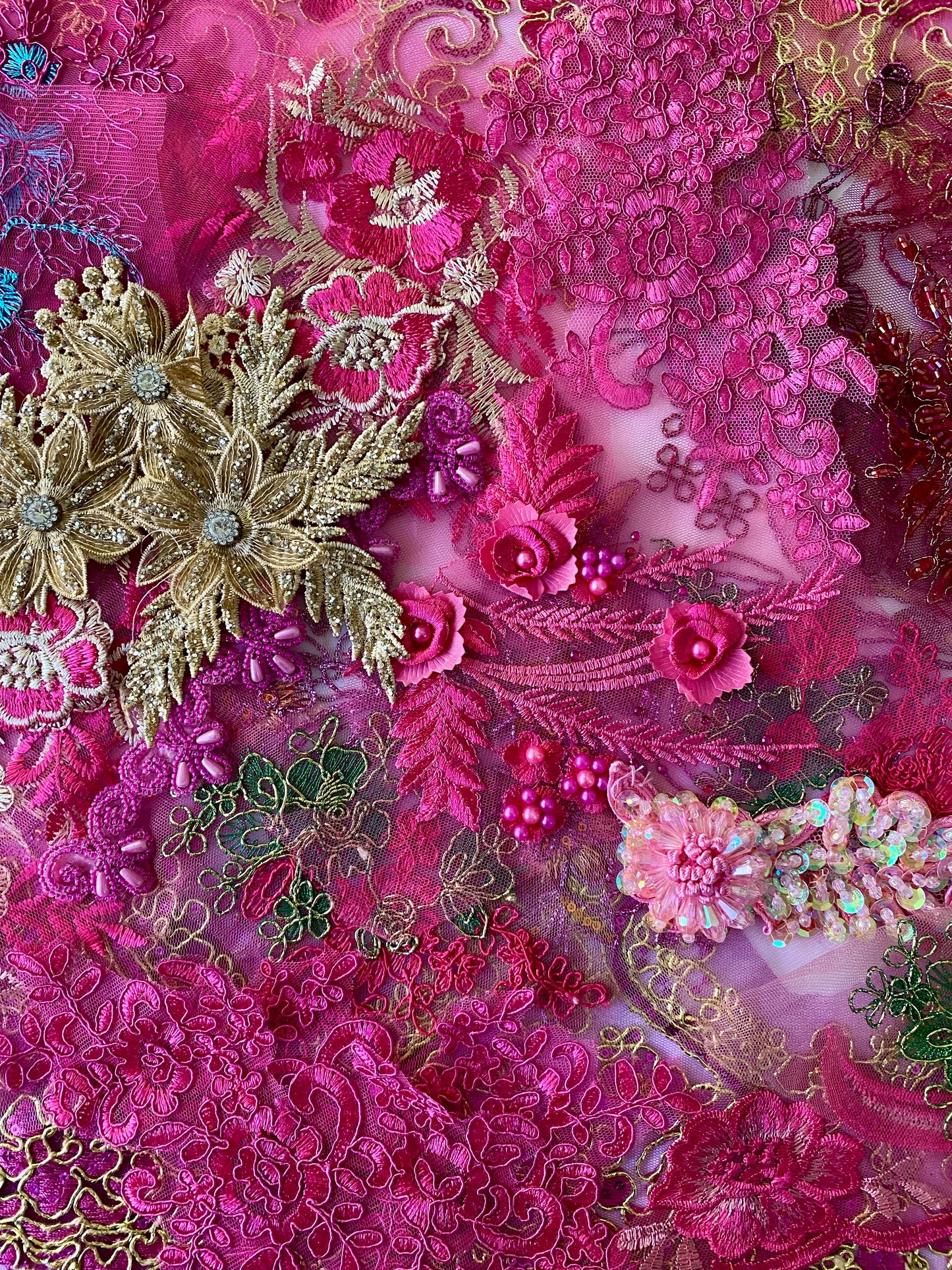 Lace Remnants -Dark Pink Mix