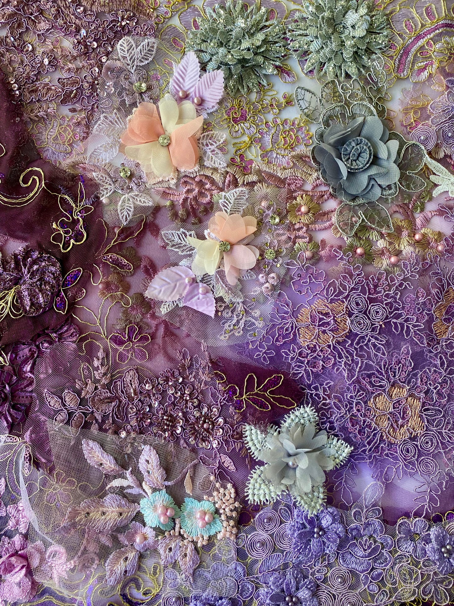 Lace Remnants -Purple and Lilac Mix