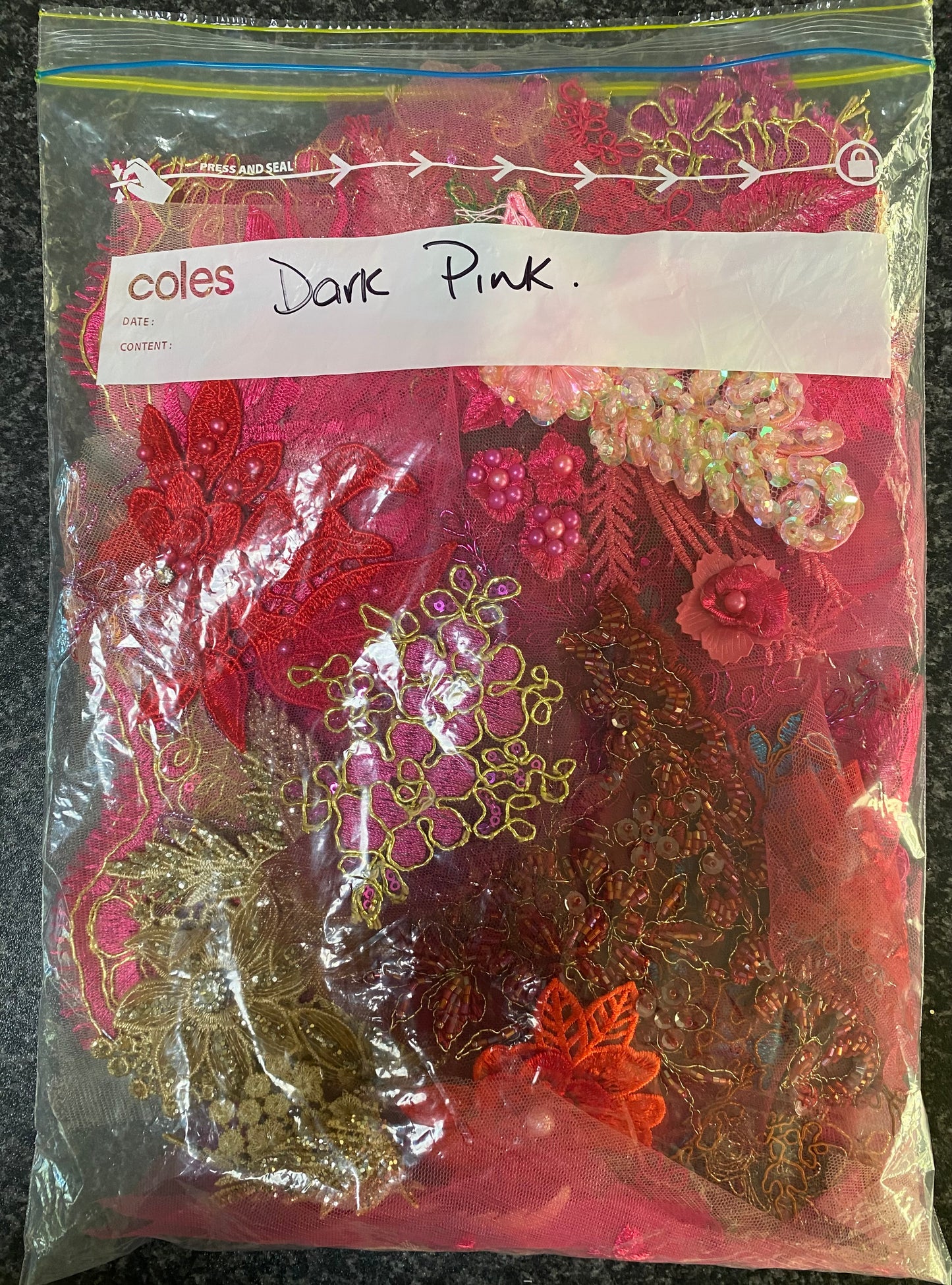 Lace Remnants -Dark Pink Mix