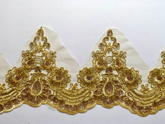 Ella Lace Border Trim - Gold