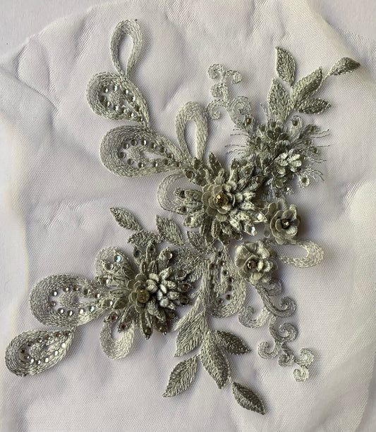 Large 3D Silver Appliqué - 3D#25