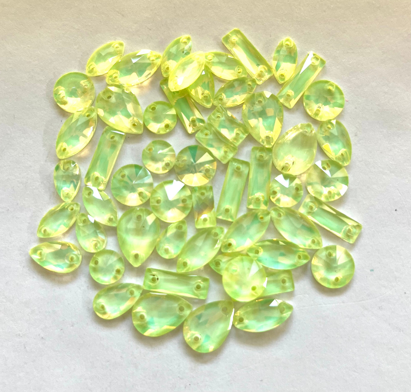 Mocha Opal Light Peridot - Mixed Glass Shapes