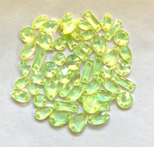 Mocha Opal Light Peridot - Mixed Glass Shapes